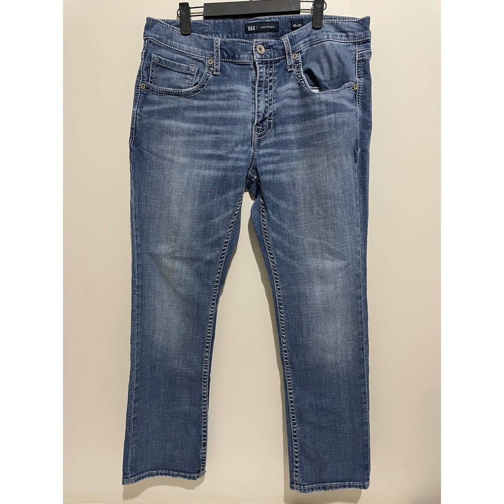BKE Jake Straight Leg Jeans Mens 36x30 Medium Wash Blue Denim Pants